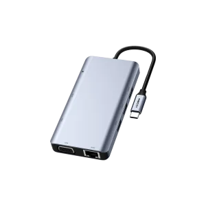 هاب 9 پورت رسی مدل RH09 – تایپ سی به Type-C, HDMI, VGA, USB3.0, RJ49, SD