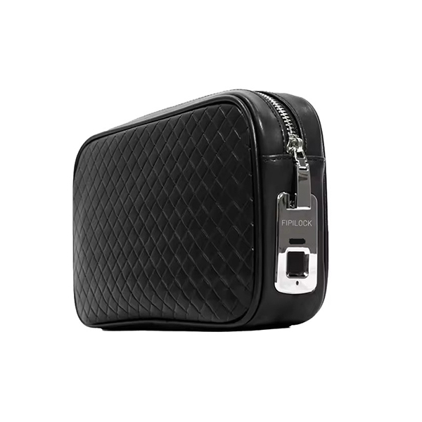 1 Leather handbag with smart fingerprint lock