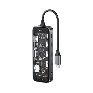 هاب 10 پورت رسی مدل RH22 – تایپ سی به Type-C, HDMI, VGA, USB3.0, RJ49, SD
