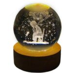 چراغ خواب گوی شیشه ای 3D طرح شازده کوچولو نشسته