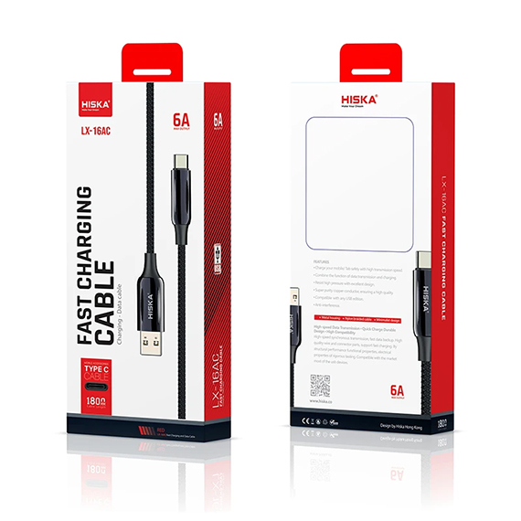 کابل USB به USB-C هیسکا مدل LX-16AC