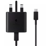 شارژر سامسونگ 45 وات 3 پین مدل EP-TA845 به همراه کابل تبدیل USB-C (های کپی)