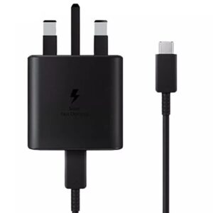 شارژر سامسونگ 45 وات 3 پین مدل EP-TA845 به همراه کابل تبدیل USB-C (های کپی)