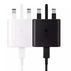 شارژر سامسونگ 45 وات 3 پین مدل EP-TA845 به همراه کابل تبدیل USB-C (های کپی)
