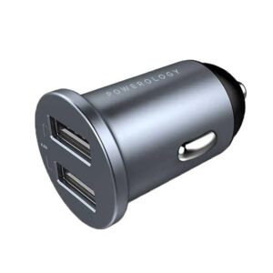 شارژر فندکی دو پورت 24 وات پاورولوژی مدل PCCSR001