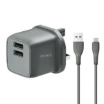 شارژر دیواری 12 وات پاوا مدل Pocketmini Dual USB همراه کابل MicroUSB