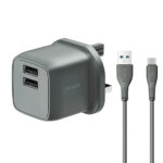 شارژر دیواری 12 وات پاوا مدل Pocketmini Dual USB همراه کابل Type-C