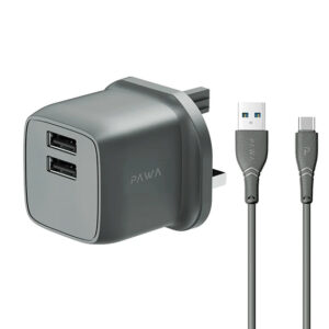 شارژر دیواری 12 وات پاوا مدل Pocketmini Dual USB همراه کابل Type-C