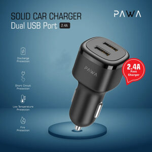 شارژر فندکی 2.4 آمپری پاوا مدل Solid Dual USB