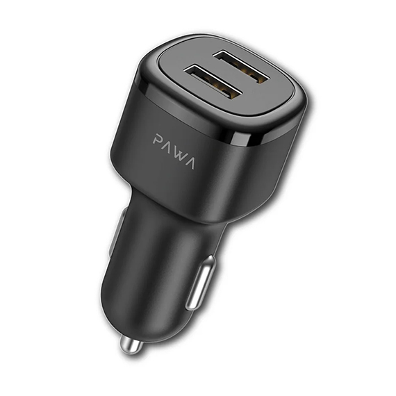 شارژر فندکی 2.4 آمپری پاوا مدل Solid Dual USB