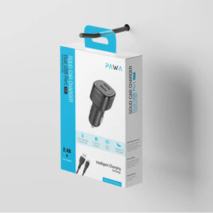 شارژر فندکی پاوا مدل PW-24AICC همراه کابل Type-C