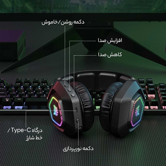 هدست گیمینگ بی سیم اونیکوما مدل B100