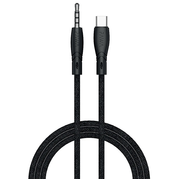 کابل Type-C به AUX پاوا مدل NYLON BRAIDED