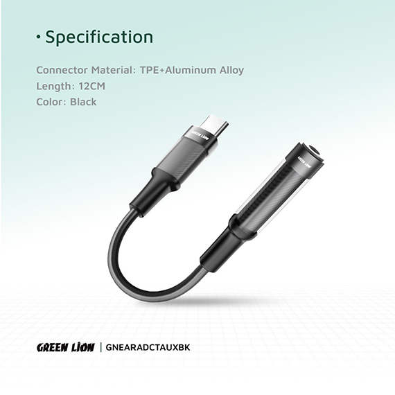کابل Type-C به AUX گرین لاین مدل GNEARADCTAUX