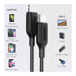 کابل USB-C به Lightning انکر مدل Powerline III A8833 طول 2 متر