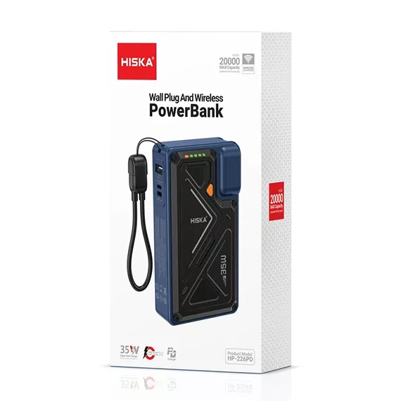 پاوربانک بی سیم 20000 میلی آمپر هیسکا مدل HP-226PD