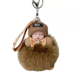 جاکلیدی عروسکی و آویز خزدار طرح نوزاد