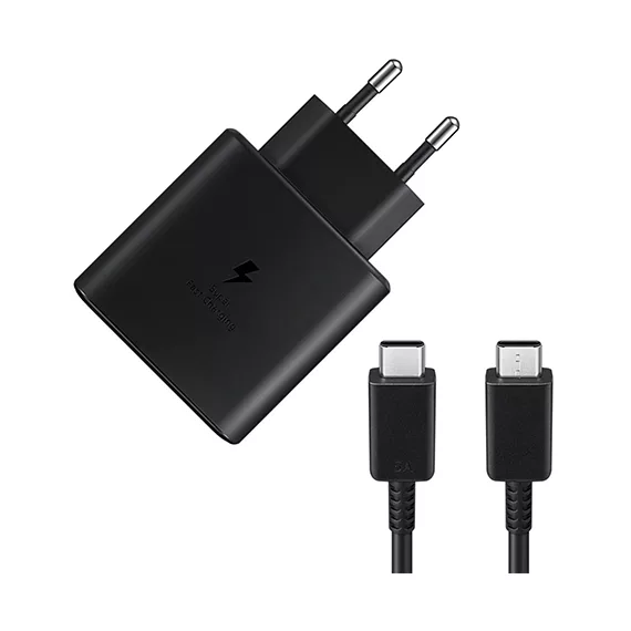 شارژر سامسونگ 45 وات 2 پین مدل EP-T4511 LOW STANDBY به همراه کابل تبدیل USB-C (اورجینال)