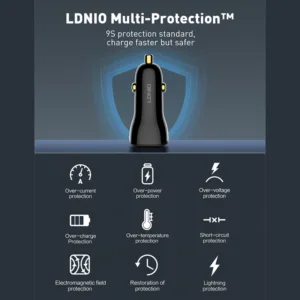 شارژر فندکی 60 وات الدینیو مدل C103 به همراه کابل USB-C