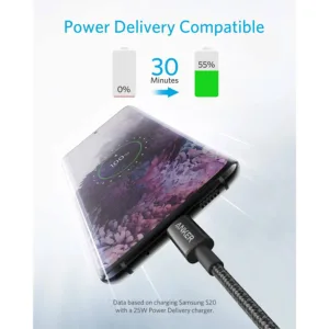 کابل تبدیل USB-C به USB-C انکر مدل Nylon A8752 طول یک متر