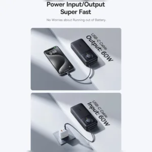 پاوربانک بیسوس مدل Free2Pull 65W ظرفیت 20000 میلی آمپر ساعت به همراه کابل USB-C