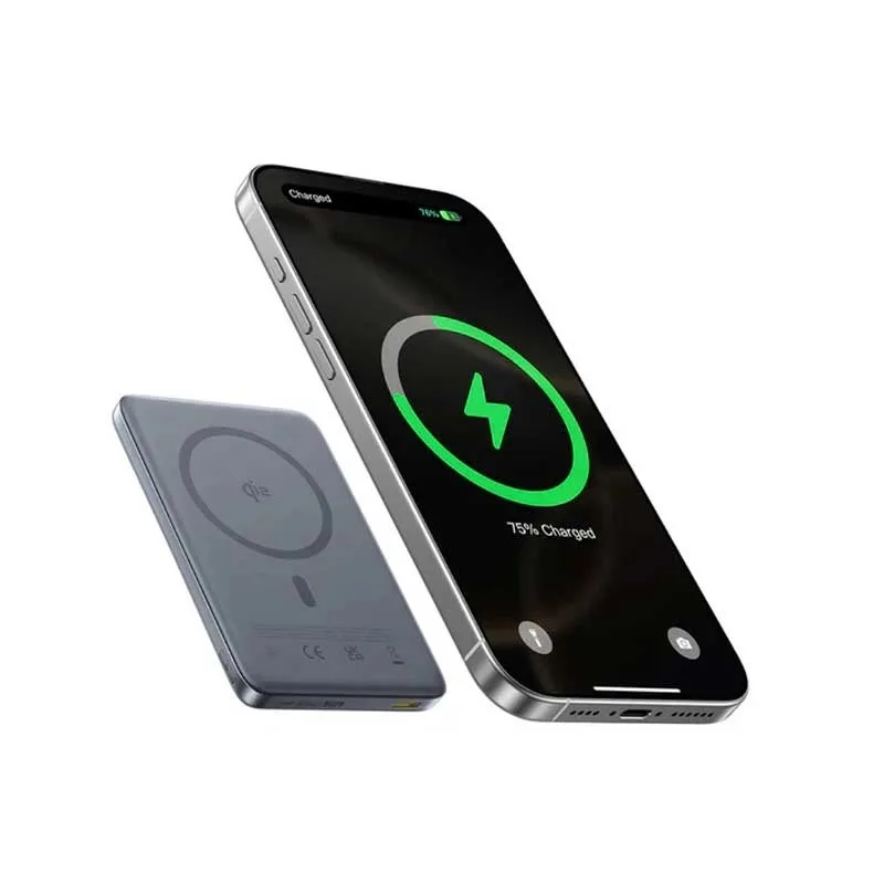 پاوربانک 27 وات بیسوس مدل PicoGo Ultra-Slim Qi2 ظرفیت 10000 میلی‌آمپرساعت