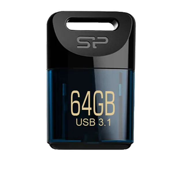 فلش مموری سیلیکون پاور Jewel J06 ظرفیت 64 گیگابایت، رابط USB 3.1 و سازگار با USB 2.0، مقاوم در برابر آب، گرد و غبار و لرزش، ابعاد کوچک و وزن سبک