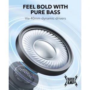 هدفون بلوتوثی انکر مدل Soundcore H30i بدون قابلیت نویز کنسلینگ، درگاه شارژ USB Type-C، دارای میکروفون داخلی با کیفیت بالا، مجهز به فناوری BassUp، مقاومت در برابر رطوبت و عرق