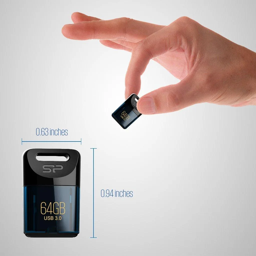 فلش مموری سیلیکون پاور Jewel J06 ظرفیت 64 گیگابایت، رابط USB 3.1 و سازگار با USB 2.0، مقاوم در برابر آب، گرد و غبار و لرزش، ابعاد کوچک و وزن سبک