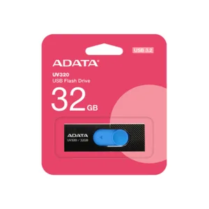 فلش مموری 32 گیگابایت ای دیتا مدل UV320 با درگاه USB 3.1 کشویی و سازگار با ویندوز، مک و لینوکس، مناسب انتقال سریع اطلاعات تا 10 گیگابیت بر ثانیه