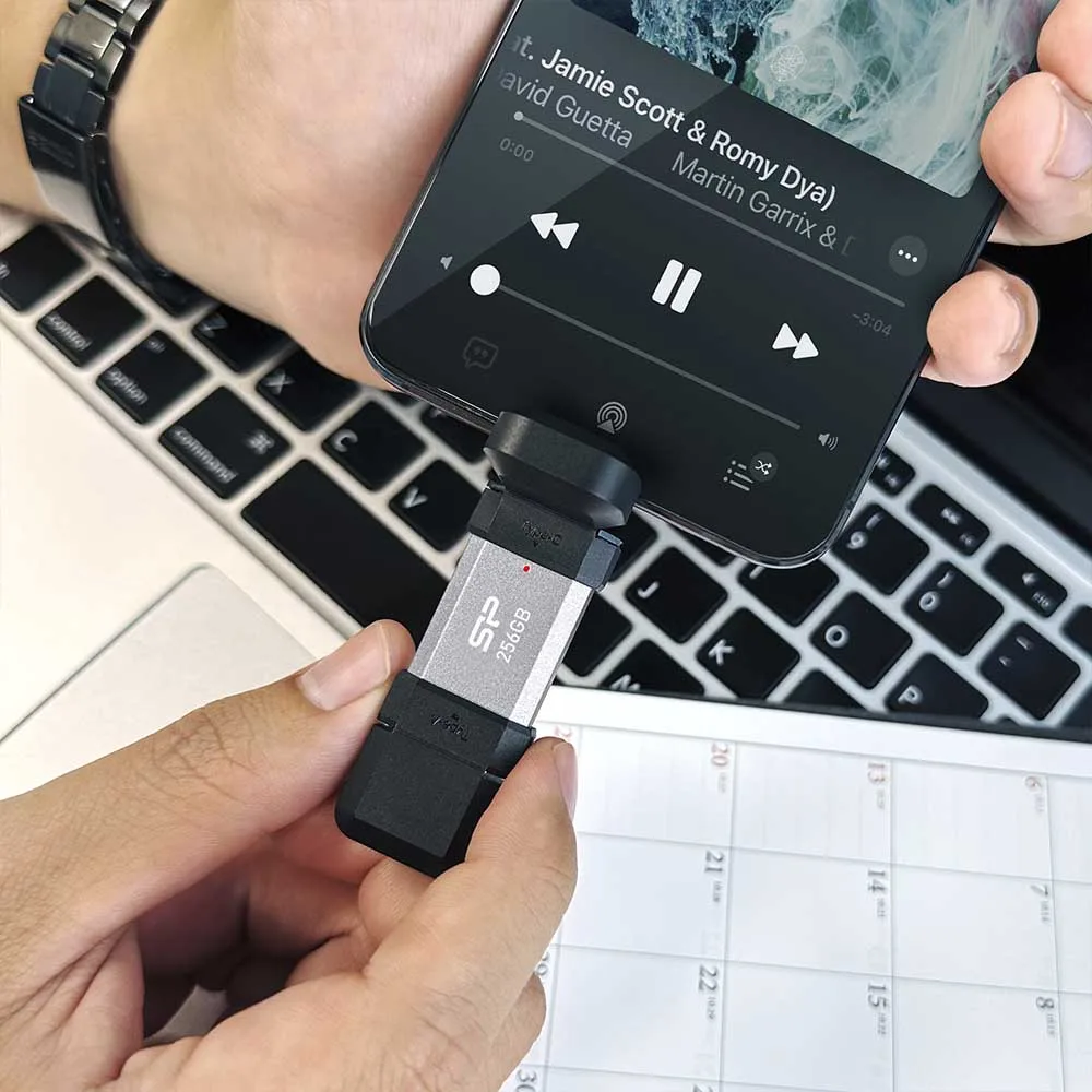 فلش مموری OTG سیلیکون پاور مدل C51 ظرفیت 64 گیگابایت با رابط USB 3.2 Type-A و Type-C، مقاوم در برابر شوک و لرزش، سازگار با اندروید، iOS، ویندوز، مک و لینوکس