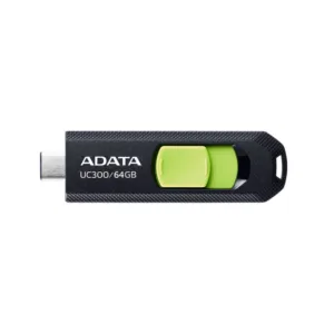 فلش مموری کشویی ای دیتا مدل UC300 ظرفیت 64 گیگابایت با رابط USB Type-C و استاندارد USB 3.2 Gen 1، سرعت انتقال داده تا 5 گیگابایت بر ثانیه، سازگار با لپ‌تاپ، گوشی، تبلت و تلویزیون، بدون نیاز به نصب درایور